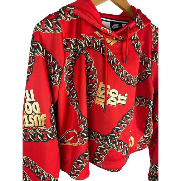 Nike Sportswear Icon Clash Womens Cropped Hoodie Loose Fit‎ Red Chain Size Small - Picture 8 of 10